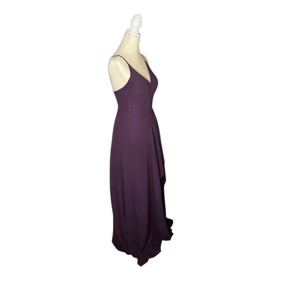 Azazie Stunning Purple V Neck Formal Bridesmaid Prom Dance Dress US Size 4 - Picture 5 of 9